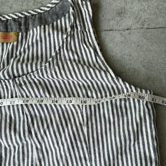 Tulip Womens Tunic Dress M Boho Peasant Lagenlook Sleeveless‎ Geometric Stripes - Picture 9 of 10
